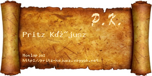 Pritz Kájusz névjegykártya